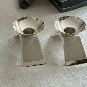 Vintage WMF IKORA Germany Silver Plated Candlestick Holders 1960's MCM Art deco